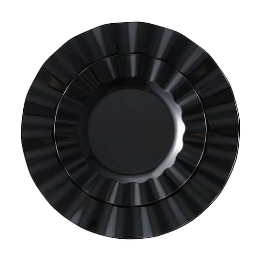 Michaels, Black Wavy Lunch & Dinner Plates, 40ct. by Celebrate It™ – Category: Plates